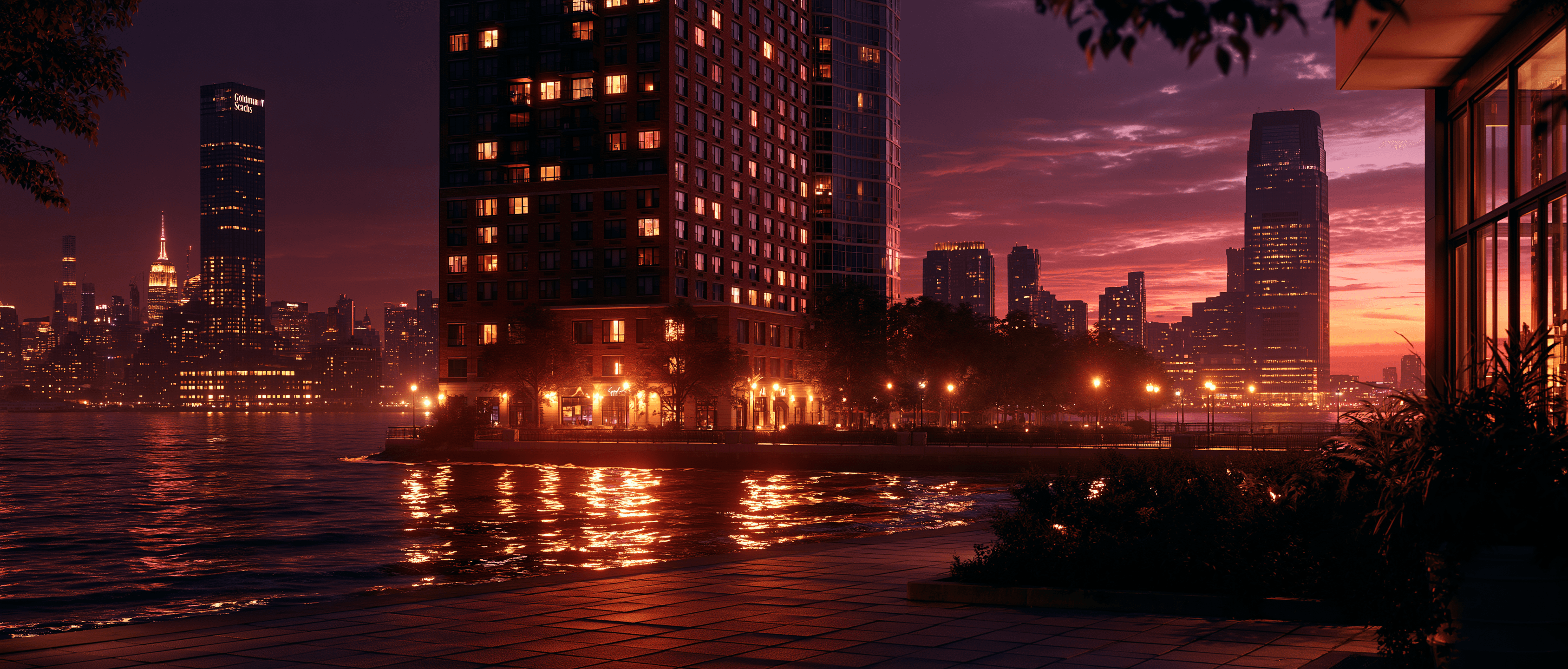 Jersey City Latin dance scene at twilight