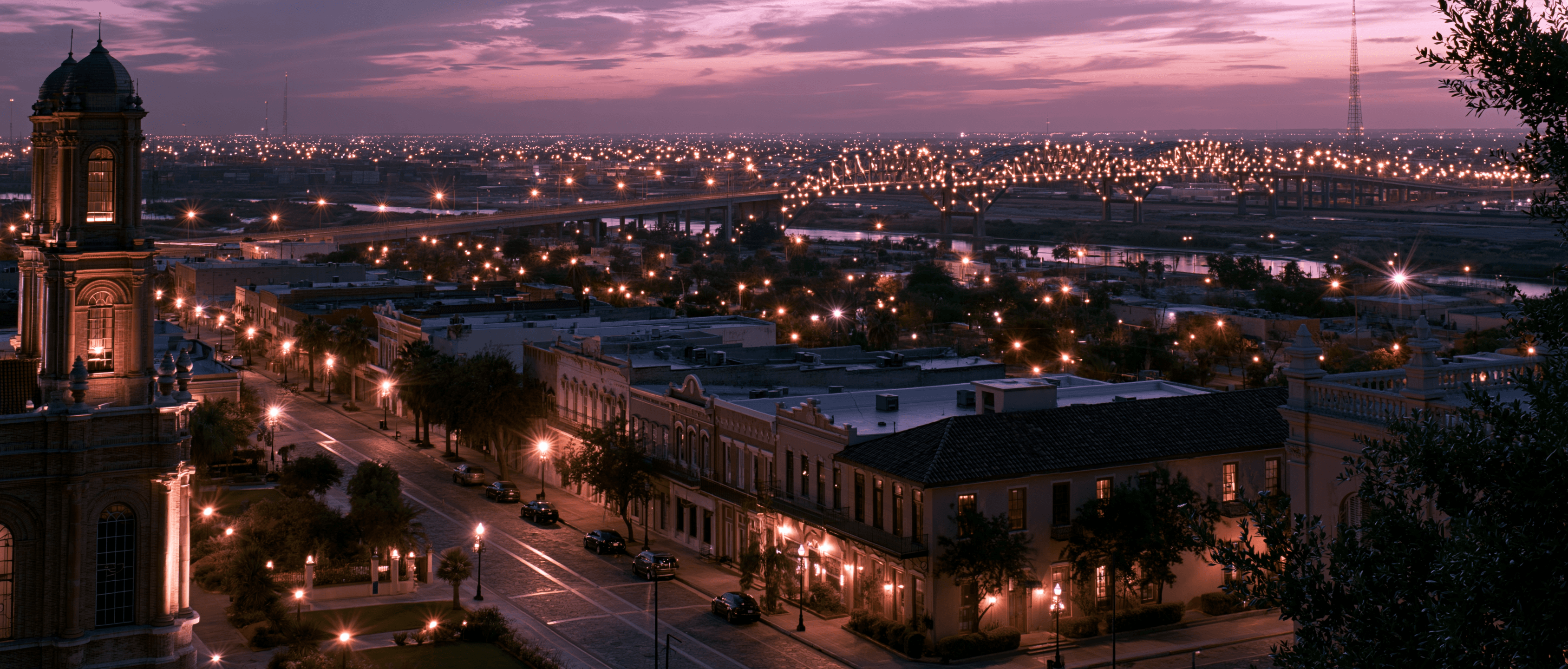 Laredo Latin dance scene at twilight
