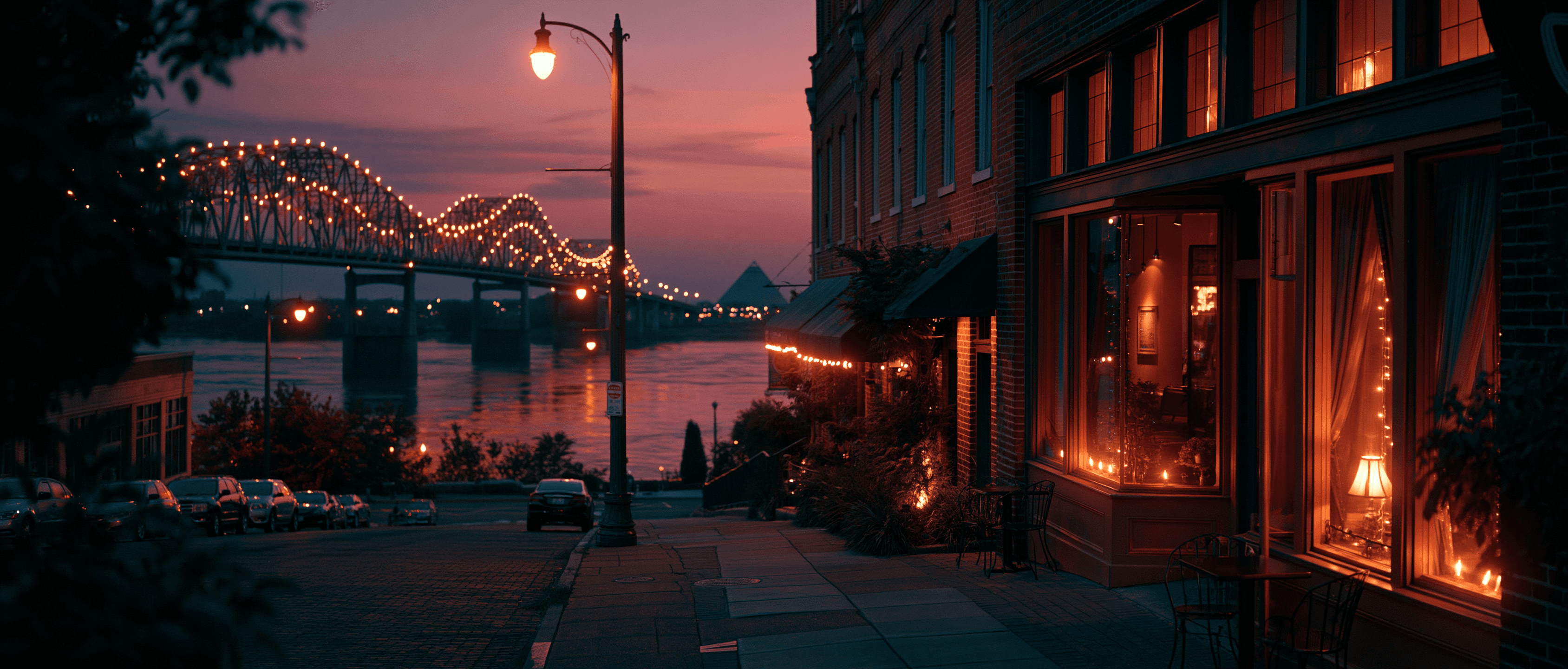 Memphis Latin dance scene at twilight