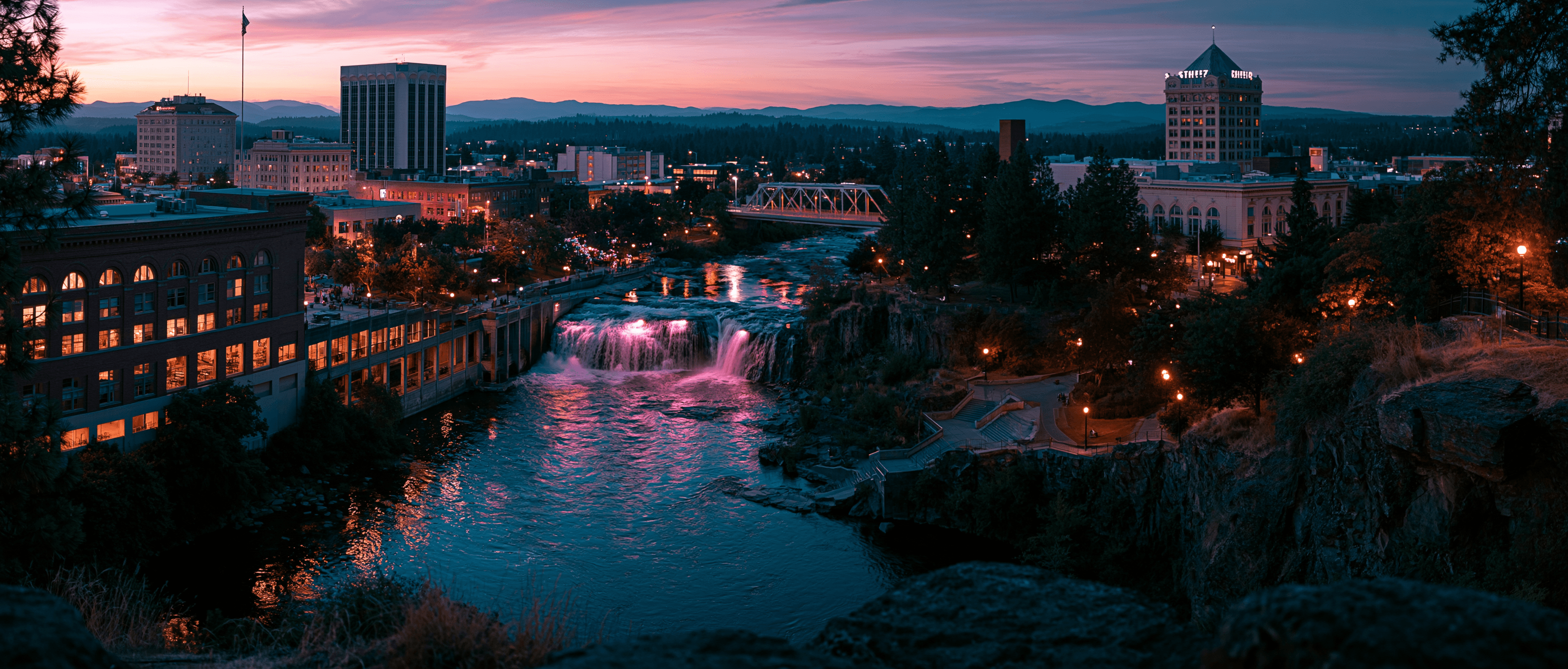 Spokane Latin dance scene at twilight