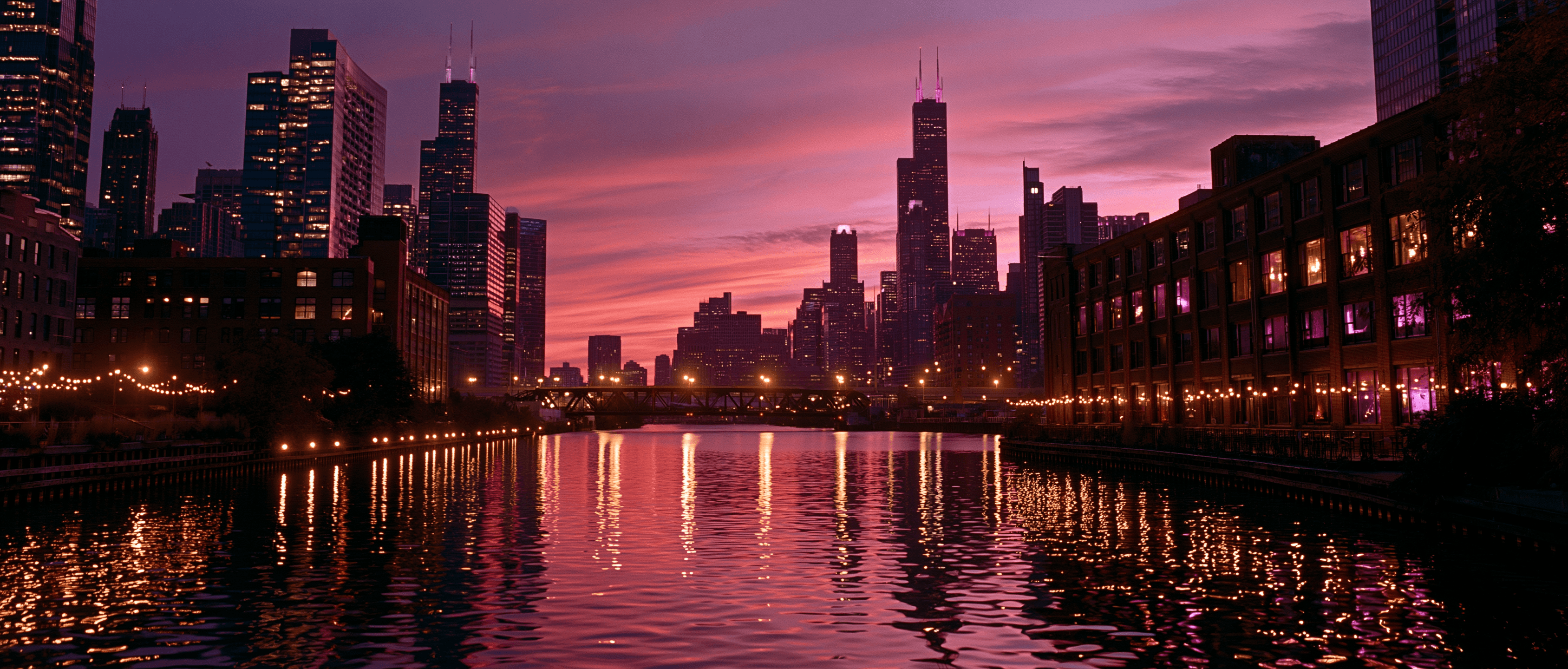 Chicago Latin dance scene at twilight