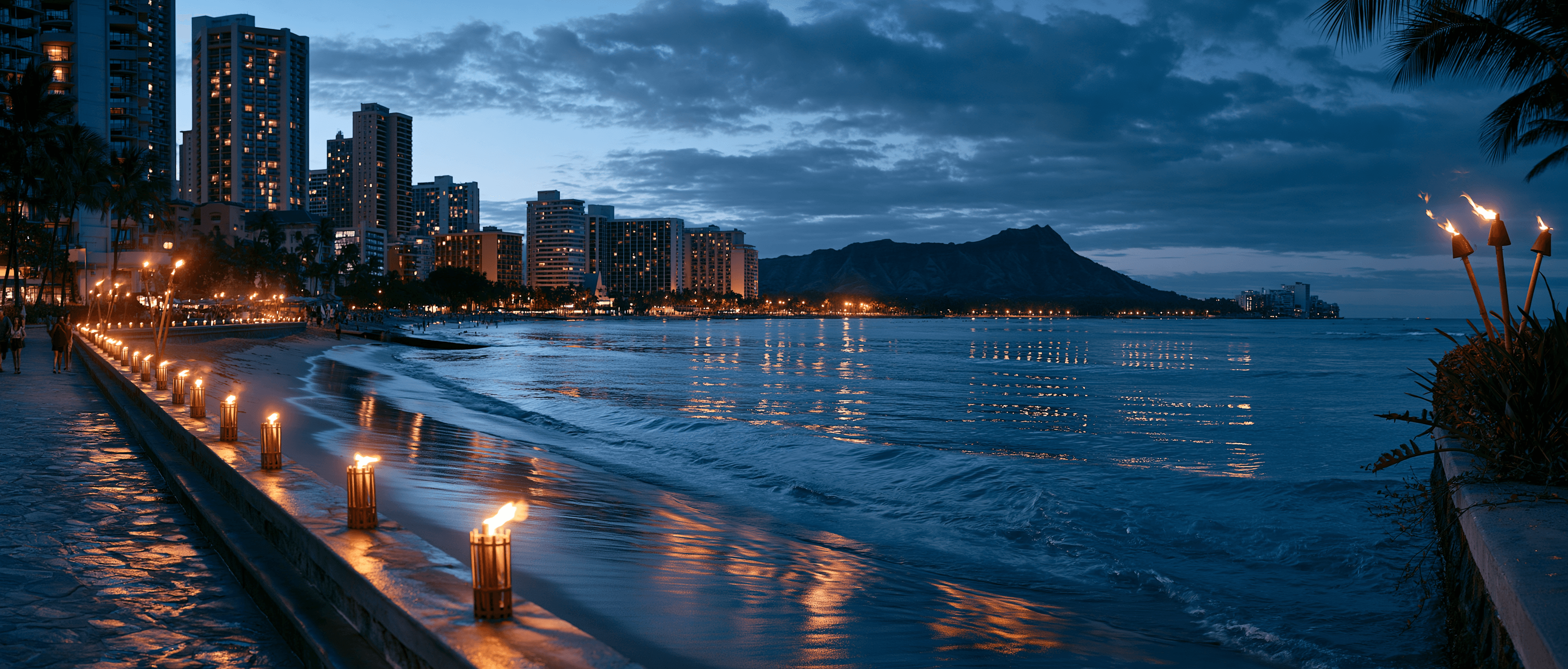 Honolulu Latin dance scene at twilight