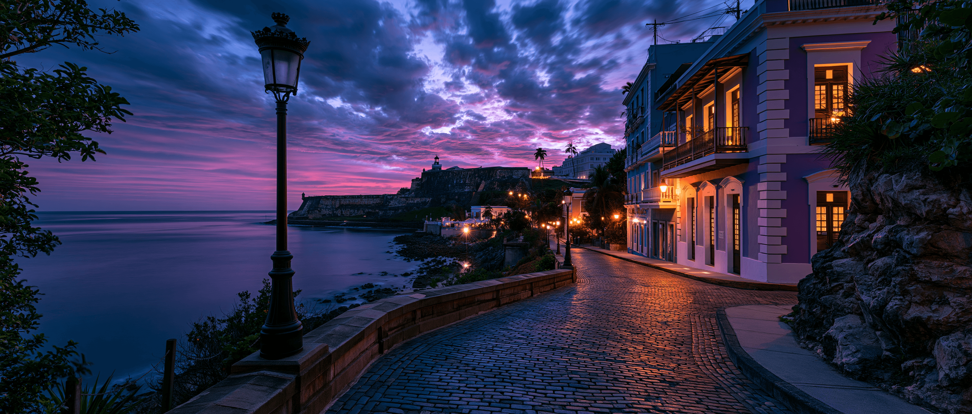 San Juan Latin dance scene at twilight